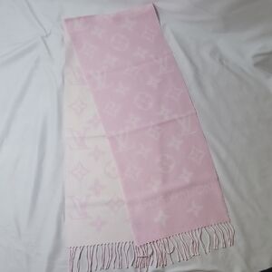 Louis Vuitton Light Pink Monogram Reversible Shawl Scarf